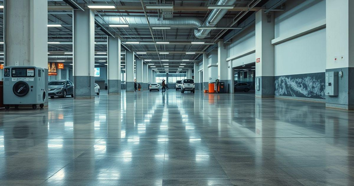 Piso industrial de concreto polido como solução eficaz para ambientes comerciais